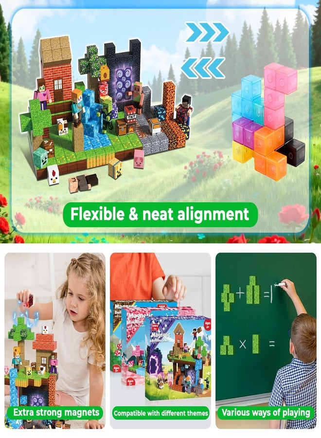 Annexfun 210PCS Magnetic Blocks with 8 Action Figures- 2025 STEM Magnetic Building Blocks for Kids Christmas, Creative Educational Play Set for Boys & Girls - Image 5